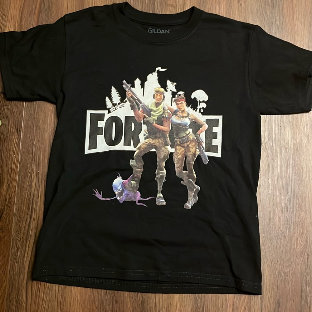 Black Fortnite Kids T-shirt
